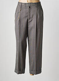 Pantalon droit taille à pinces taille haute gris HIGH femme