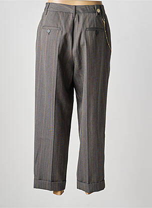 Pantalon droit taille à pinces taille haute gris HIGH femme