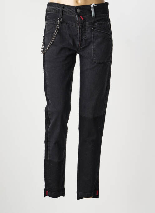 Jeans coupe slim stretch taille haute noir HIGH femme
