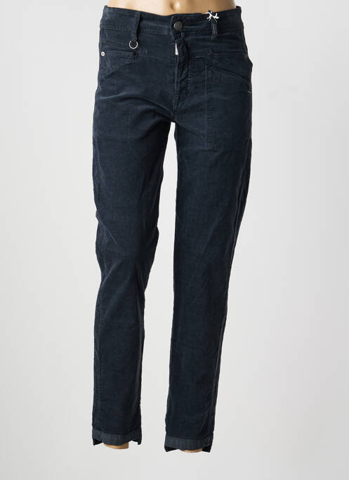 Pantalon 7/8 tissage popeline taille normale bleu SCAPA femme