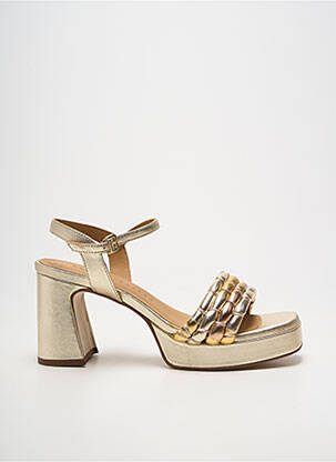 Sandales/nu pieds semi compensé talon de 7 à 9cm or PEDRO MIRALLES femme