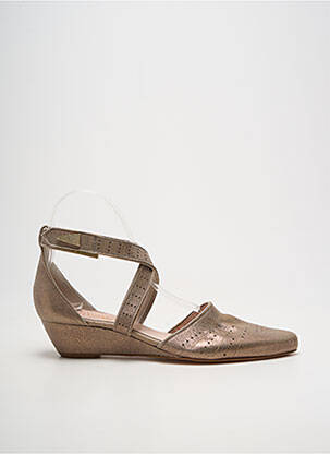 Sandales/nu pieds tissage satiné talon de 4 à 6cm marron ROSEMETAL femme