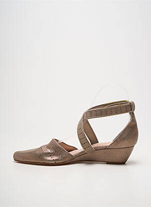Sandales/nu pieds tissage satiné talon de 4 à 6cm marron ROSEMETAL femme