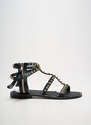 Sandales/nu pieds chiquet talon plat jusqu'à 3cm noir DICIOTTOPIU femme