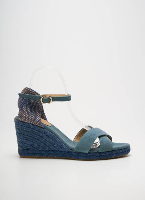 Espadrilles fermeture bride(s) talon de 7 à 9cm bleu MAYPOL femme
