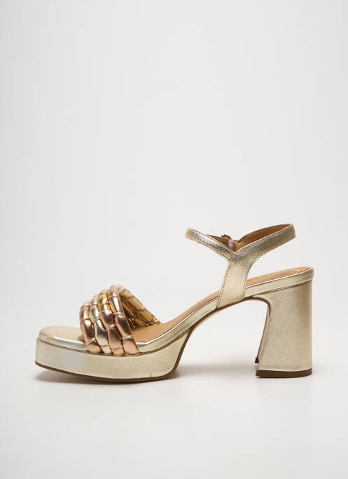 Sandales/nu pieds semi compensé talon de 7 à 9cm or PEDRO MIRALLES femme