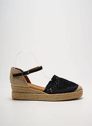 Espadrilles bout rond talon de 4 à 6cm noir UNISA femme