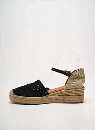 Espadrilles bout rond talon de 4 à 6cm noir UNISA femme