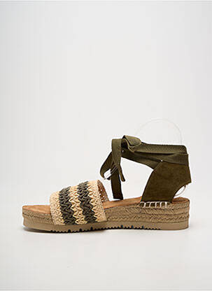 Espadrilles fermeture lacets talon de 4 à 6cm vert UNISA femme