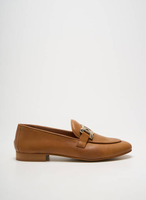 Mocassins tissage satiné talon plat jusqu'à 3cm marron JHAY femme