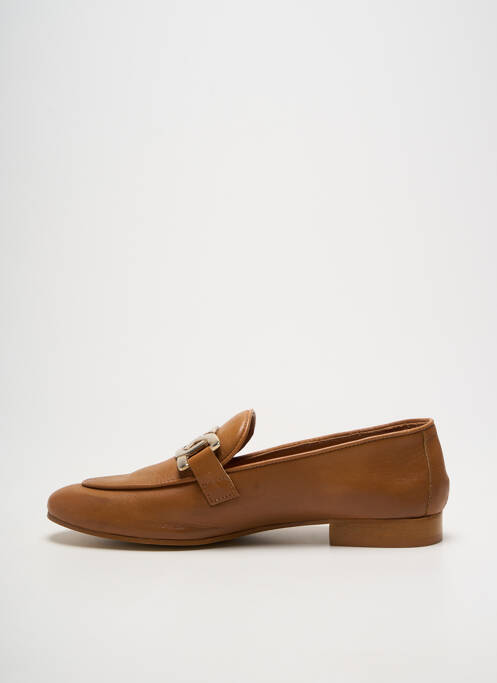 Mocassins tissage satiné talon plat jusqu'à 3cm marron JHAY femme