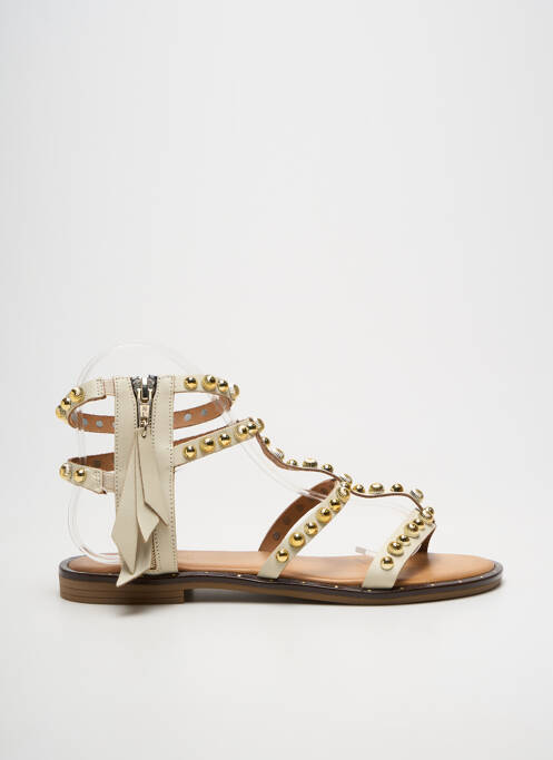 Sandales/nu pieds chiquet talon plat jusqu'à 3cm beige DICIOTTOPIU femme