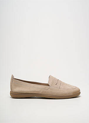 Mocassins bout rond talon plat jusqu'à 3cm beige JANA femme