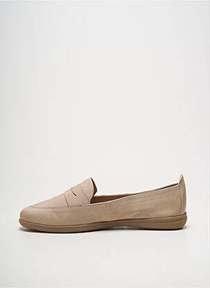 Mocassins bout rond talon plat jusqu'à 3cm beige JANA femme