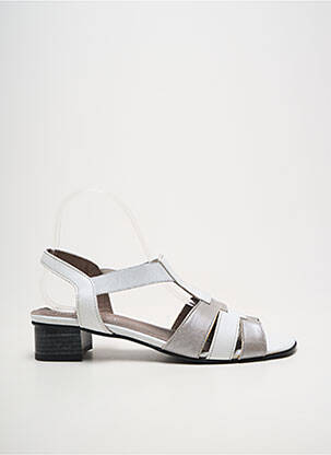 Sandales/nu pieds tissage satiné talon de 4 à 6cm argent JMG HOUCKE femme