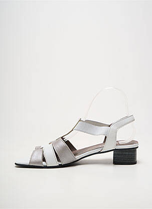 Sandales/nu pieds tissage satiné talon de 4 à 6cm argent JMG HOUCKE femme