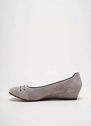 Ballerines bout rond talon de 4 à 6cm gris JANA femme