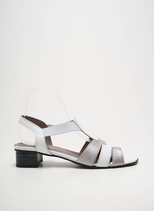 Sandales/nu pieds tissage satiné talon de 4 à 6cm argent JMG HOUCKE femme
