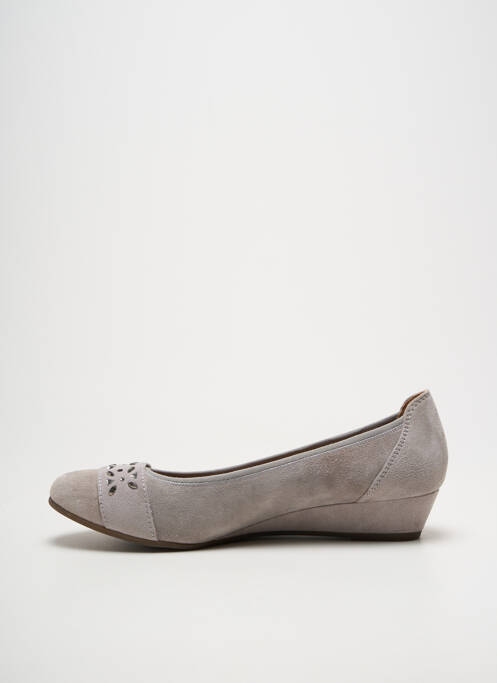 Ballerines bout rond talon de 4 à 6cm gris JANA femme