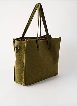 Sac coutures renforcées forme rectangulaire vert FLOWER MARKET femme