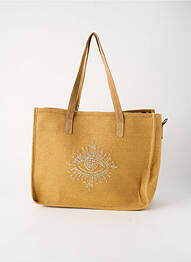 Sac coutures renforcées forme rectangulaire marron FLOWER MARKET femme