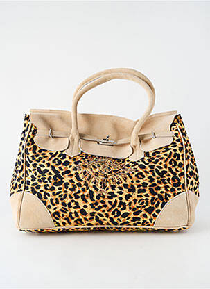 Sac poignée 2 anses de portée forme rectangulaire beige FLOWER MARKET femme