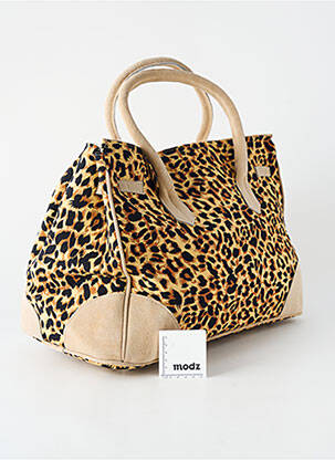 Sac poignée 2 anses de portée forme rectangulaire beige FLOWER MARKET femme