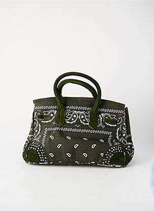 Sac doublure textile forme rectangulaire vert FLOWER MARKET femme