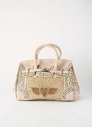 Sac coutures renforcées forme rectangulaire beige FLOWER MARKET femme