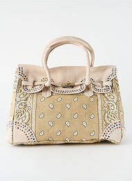 Sac coutures renforcées forme rectangulaire beige FLOWER MARKET femme