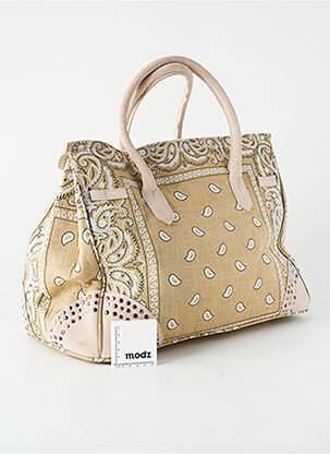 Sac coutures renforcées forme rectangulaire beige FLOWER MARKET femme