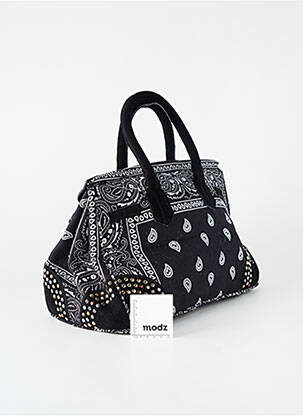 Sac coutures renforcées forme rectangulaire noir FLOWER MARKET femme