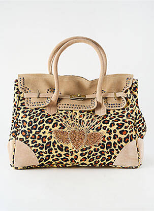 Sac doublure textile forme rectangulaire beige FLOWER MARKET femme