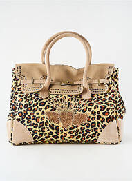 Sac coutures renforcées forme rectangulaire beige FLOWER MARKET femme