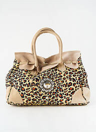 Sac cuir lisse forme rectangulaire beige FLOWER MARKET femme