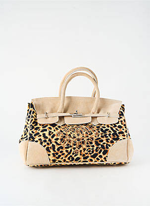 Sac cuir lisse forme rectangulaire beige FLOWER MARKET femme
