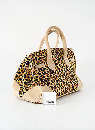 Sac cuir lisse forme rectangulaire beige FLOWER MARKET femme