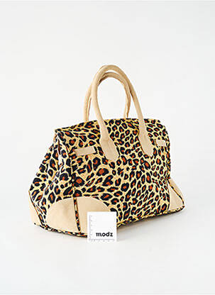 Sac cuir lisse forme rectangulaire beige FLOWER MARKET femme