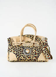 Sac cuir lisse forme rectangulaire beige FLOWER MARKET femme