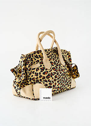 Sac cuir lisse forme rectangulaire beige FLOWER MARKET femme