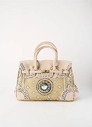 Sac doublure textile forme rectangulaire beige FLOWER MARKET femme