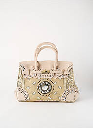 Sac type de porter main forme rectangulaire beige FLOWER MARKET femme