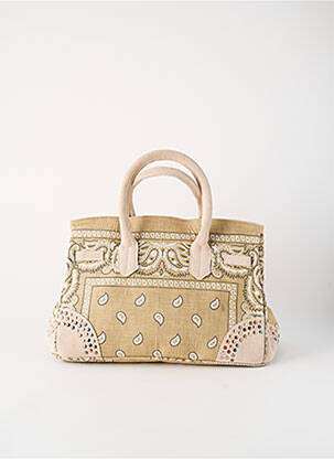 Sac doublure textile forme rectangulaire beige FLOWER MARKET femme