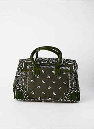 Sac doublure textile forme rectangulaire vert FLOWER MARKET femme