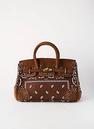 Sac type de porter main forme rectangulaire marron FLOWER MARKET femme