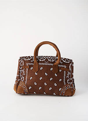 Sac type de porter main forme rectangulaire marron FLOWER MARKET femme
