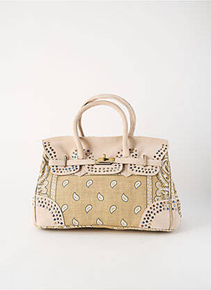 Sac doublure textile forme rectangulaire beige FLOWER MARKET femme