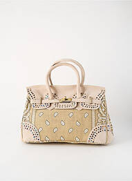 Sac type de porter main forme rectangulaire beige FLOWER MARKET femme