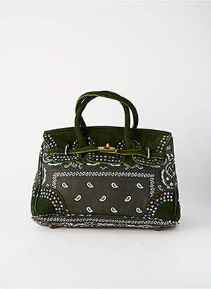 Sac doublure textile forme rectangulaire vert FLOWER MARKET femme