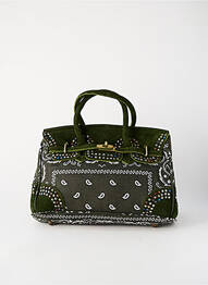 Sac type de porter main forme rectangulaire vert FLOWER MARKET femme